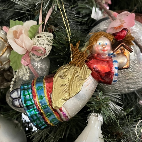 Vintage Handblown Mercury Glass Angel Christmas Holiday Ornament - Picture 6 of 12
